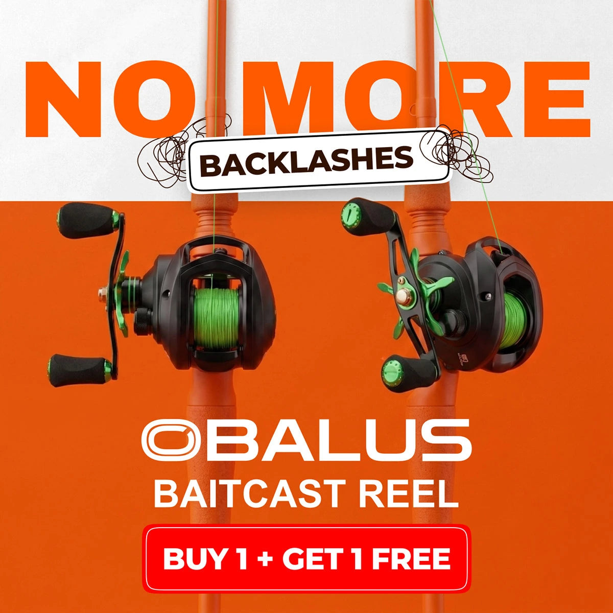 Two Obalus baitcast reels